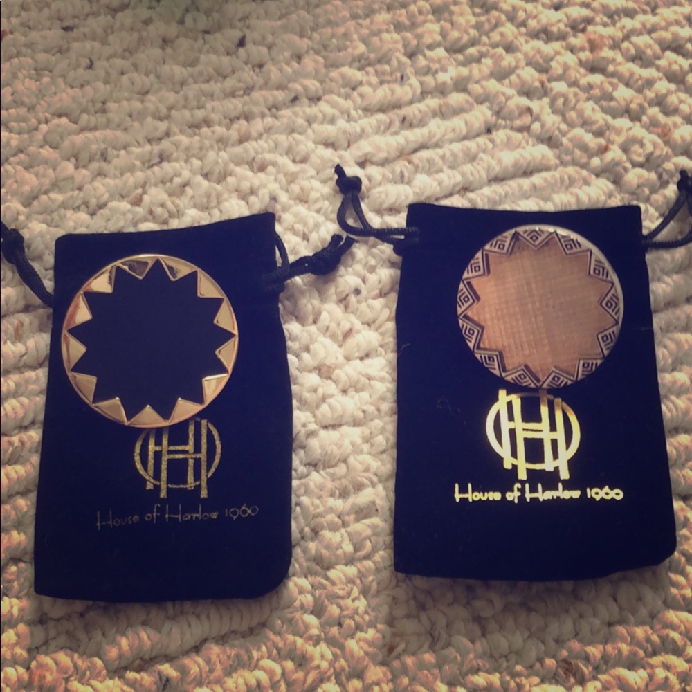 House of Harlow gold and silver ring set.